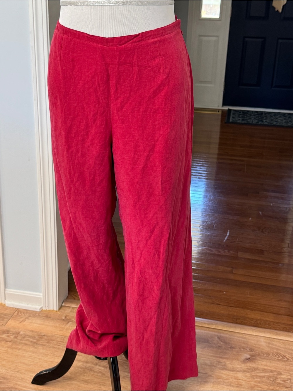 Jones New York Country Dark Red Linen Tencel Pants 18